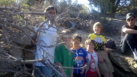 Devo Explorers line up with Coach Jon at the secret cave location