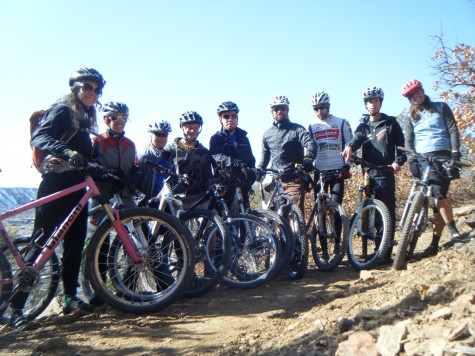 The 2010 DEVO U14,19 and Just Ride coaches take a break on the Animas City Mountain Trail last weekend. The crew was super pumped to be out on the all terrain bicycles and even more pumped to get riding with the junior athletes. 