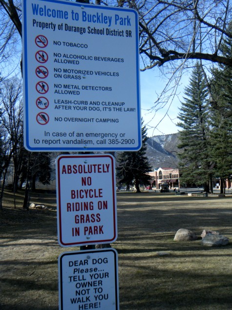 Bummer news. It appears that Buckley Park can no longer be home to local mtb skills clinics, cyclocross races, kids clinics, bike polo, bike lemonade bike maintenance clinics, future Tour de Fats and riding your bike across the park. Does bike riding on grass actually hurt anything in the long run?