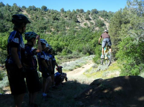 Wyatt takes the big jump by storm as his teammates look on