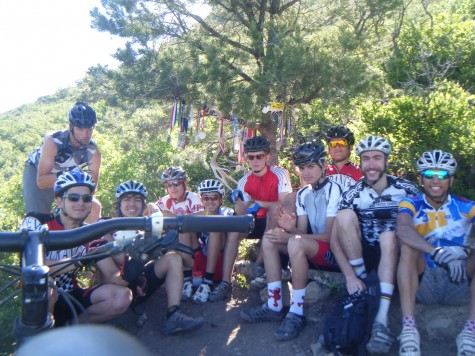 The Boys team hangs with the medals in Horse Gulch