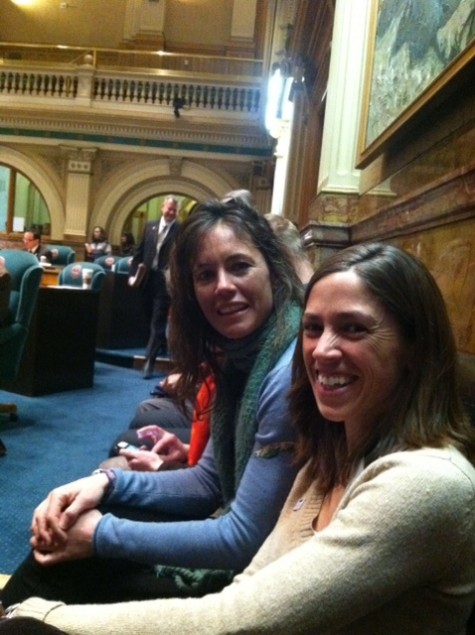 Devo Director Sarah and U14 Coach Annie on the Senate Floor in Denver.