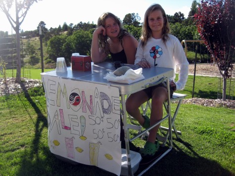 Claire Larson and friend raised $28 for DEVO!